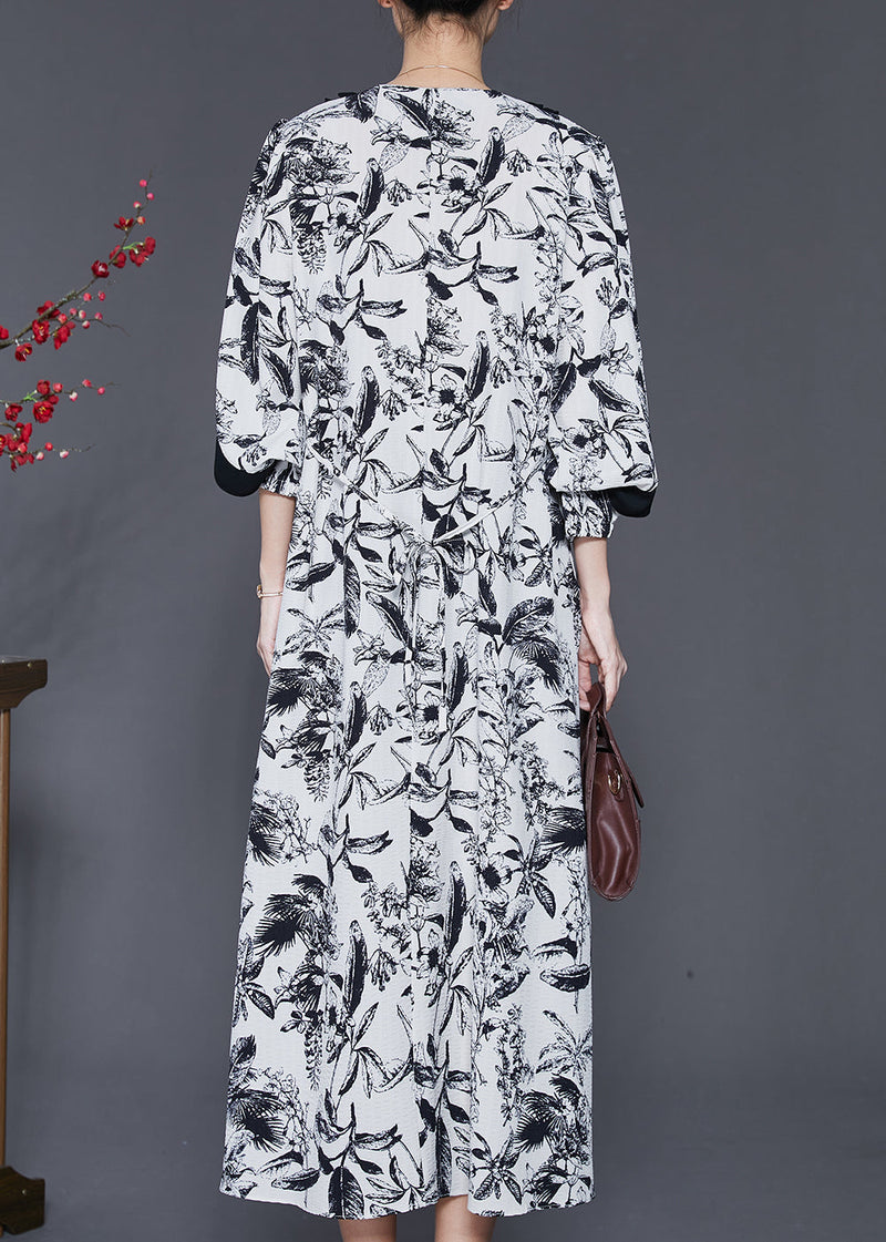 Original Design White Oversized Ink and Wash Cotton Dress Spring