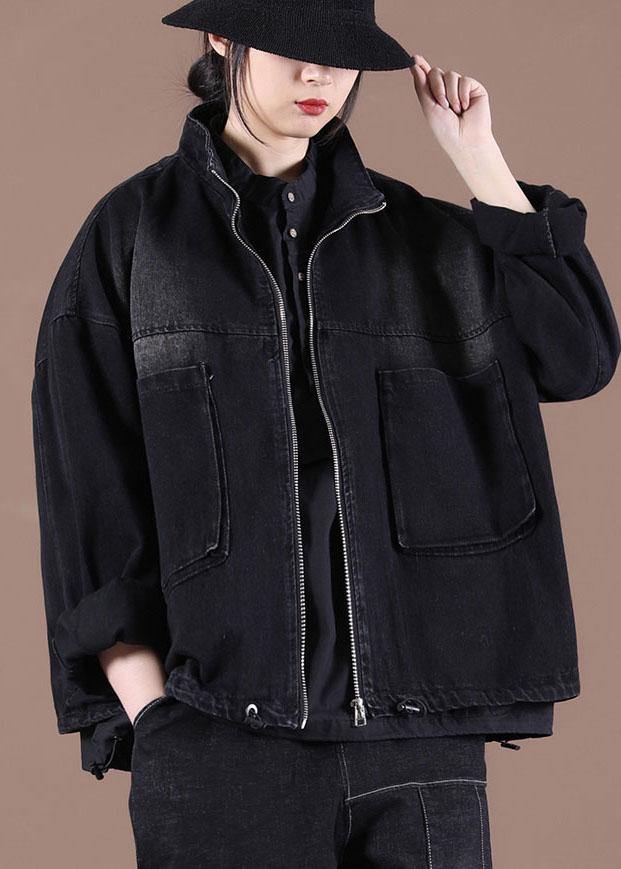 Style Pockets Fine Spring Black Coats