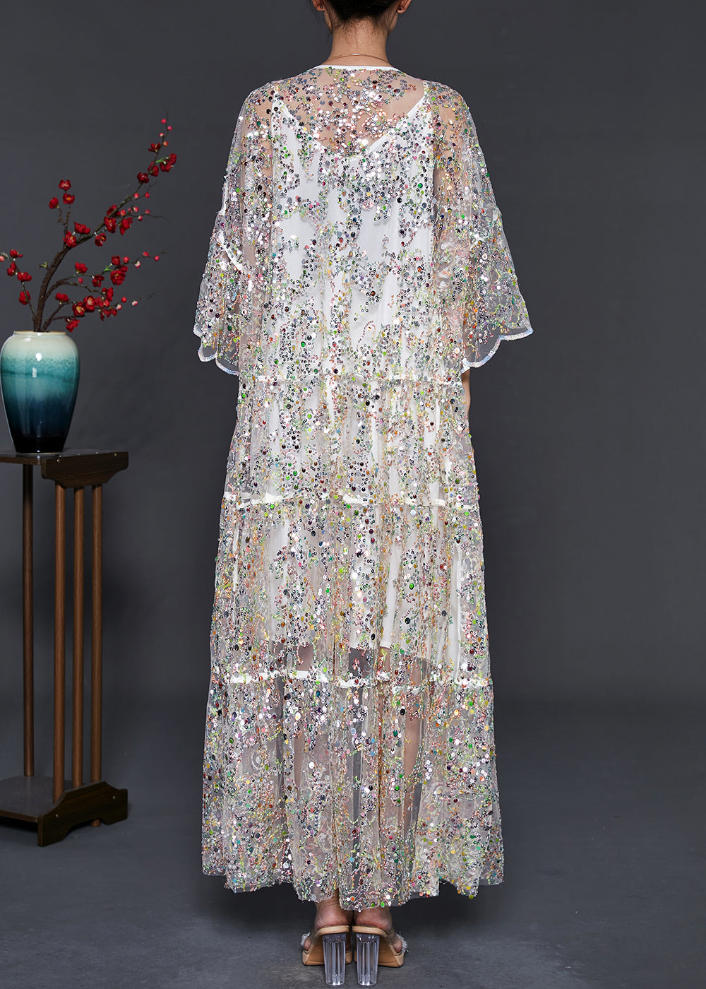 Apricot Sequins Tulle Holiday Dresses Summer