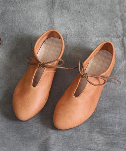 Purple Genuine Leather Lace Up Loafer Shoes for