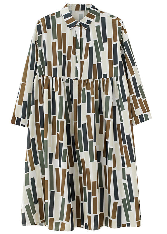 Diy Apricot Oversized Striped Cotton Vacation Dresses Spring