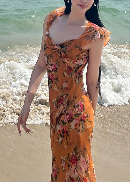 Print Ruffled New Summer Holiday Dress