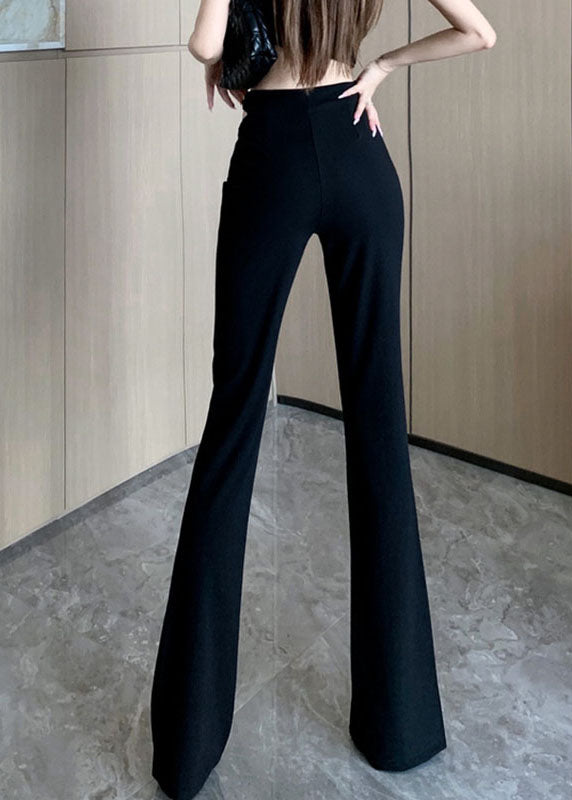 Black Pockets High Waist Flare Pants