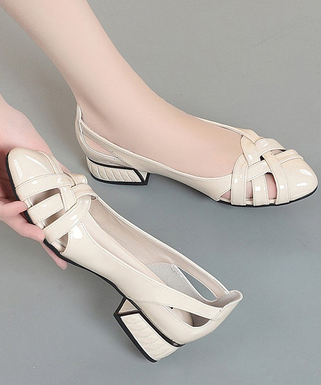 Soft Comfy Black Hollow Out Chunky Sandals