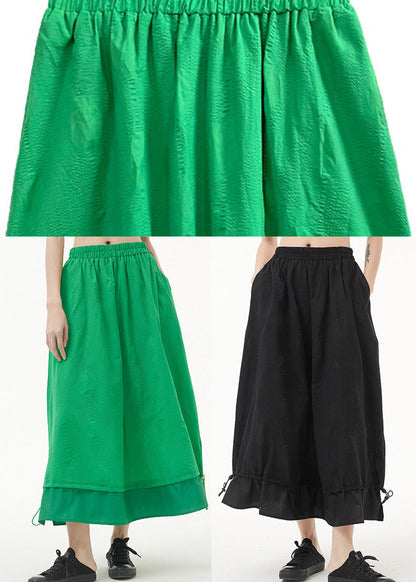 Green a Line Skirts Pockets Drawstring Spring