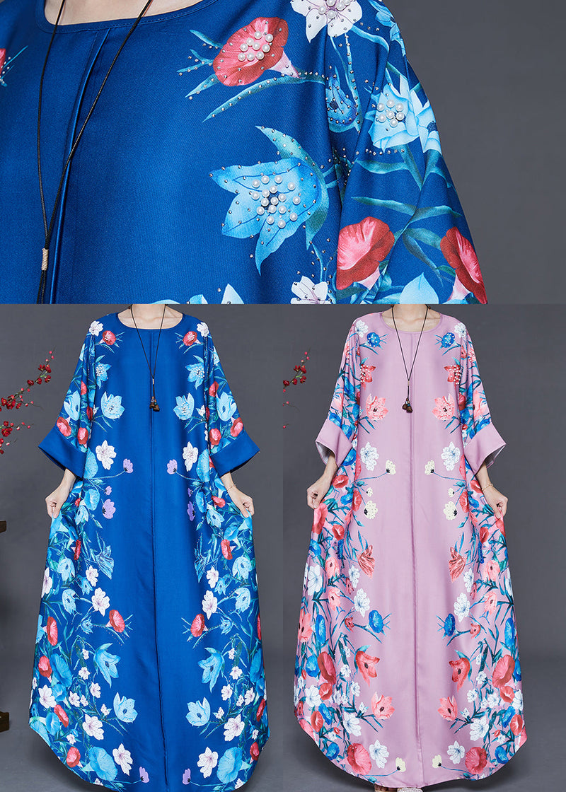 Pink Print Holiday Dresses Oversized Summer