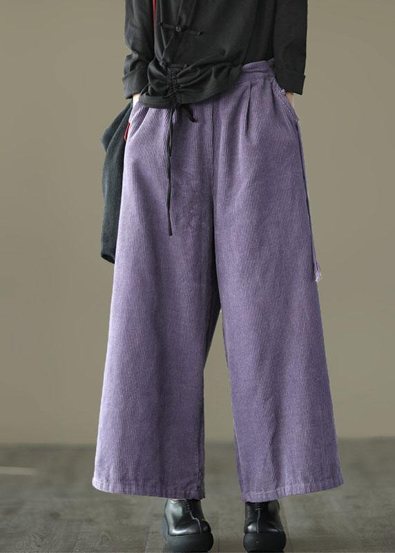 Stylish Purple High Waist Wide Leg Pants