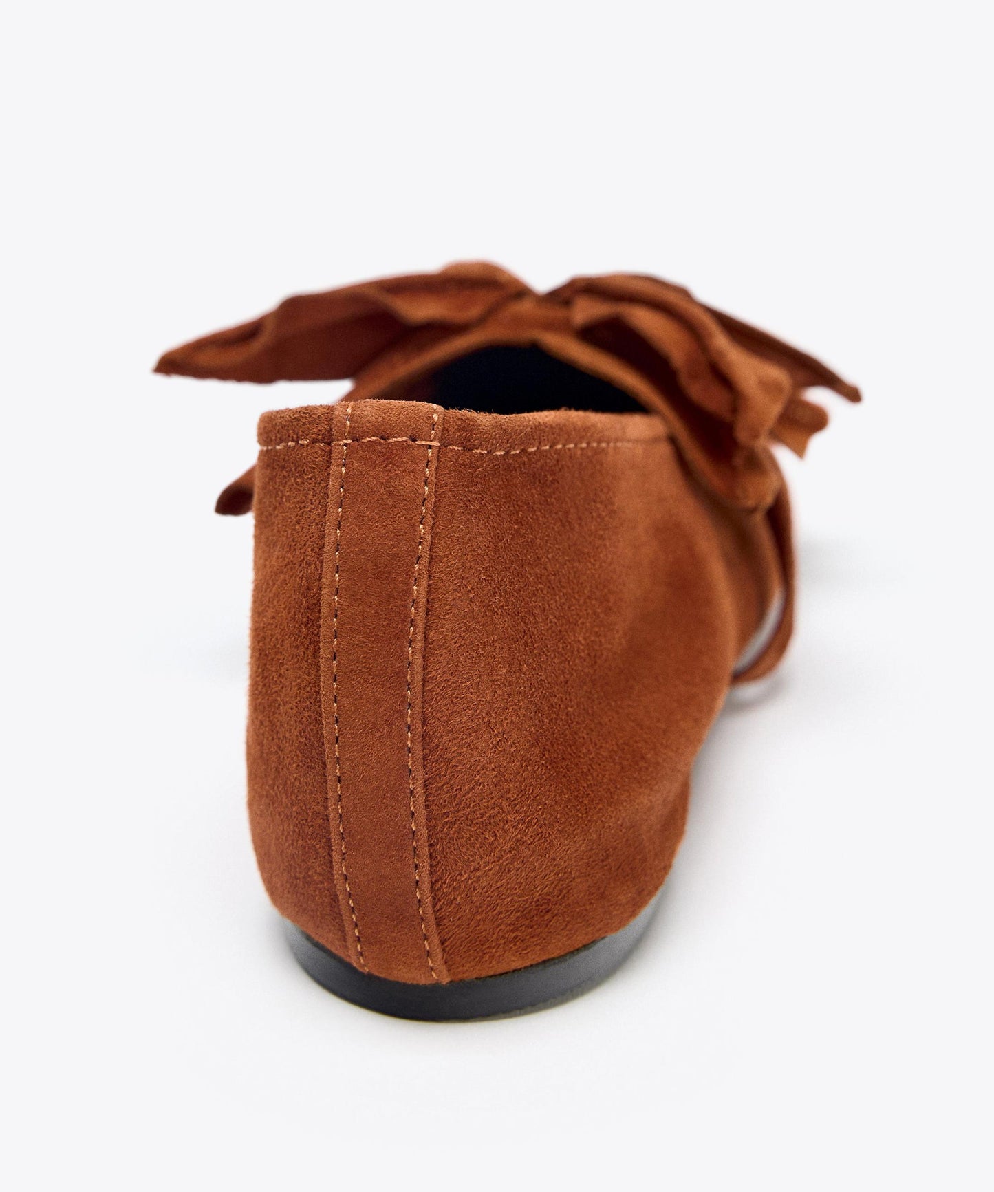 French Orange Suede Splicing Flats