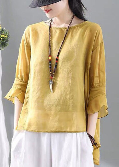 Pink O Neck Low High Design Cotton Tops Summer