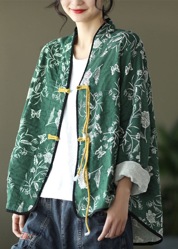 Diy Green V Neck Button Linen Tops Spring