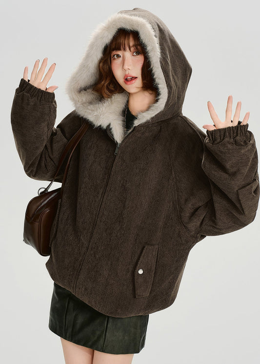 Zip Up Thick Warm Fleece Hoodie Coat Winter
