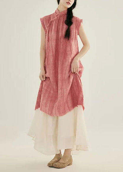 Stand Collar Tasseled Cotton Two Pieces Set Summer