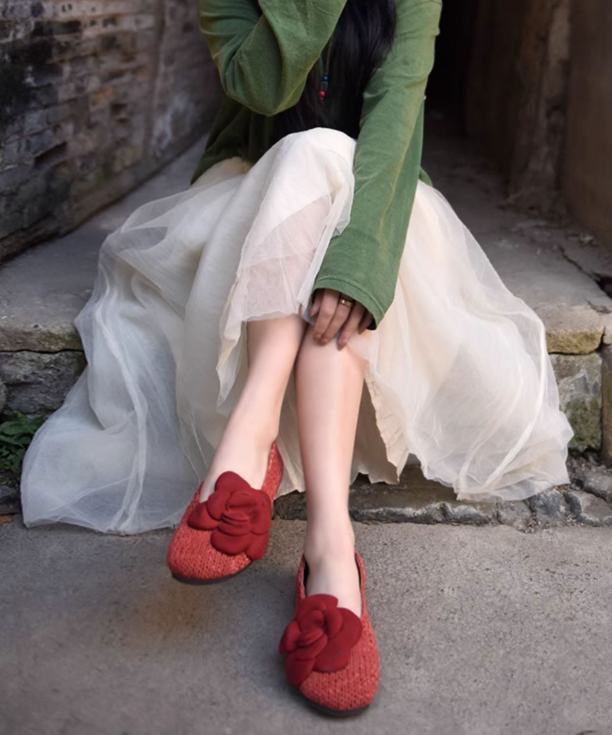 Comfy Splicing Penny Loafers Red Sheepskin