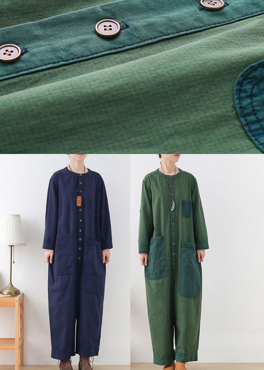 Diy Green Retro Spring Denim Romper Outfit