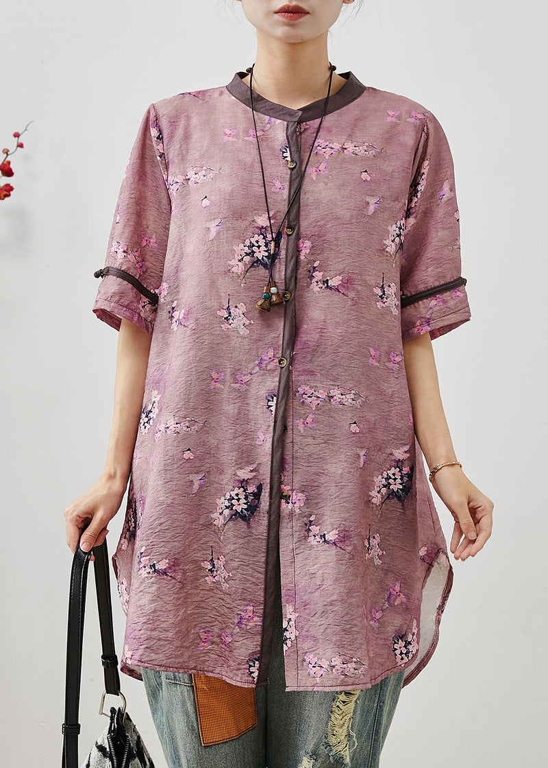 Purple Linen Long Shirt Summer