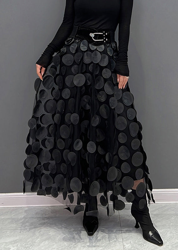Blue Dot Patchwork Tulle Skirt Fall