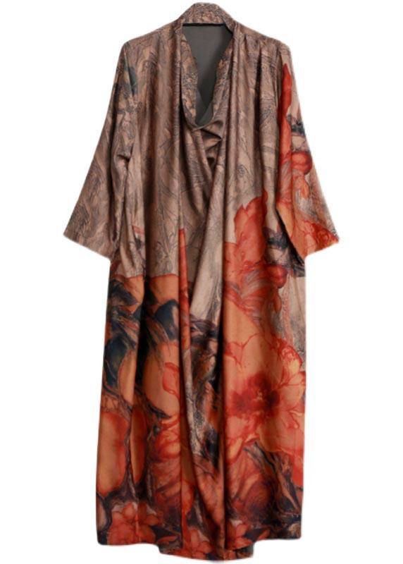 Italian Chocolate Print Clothes Asymmetric a Line Dress