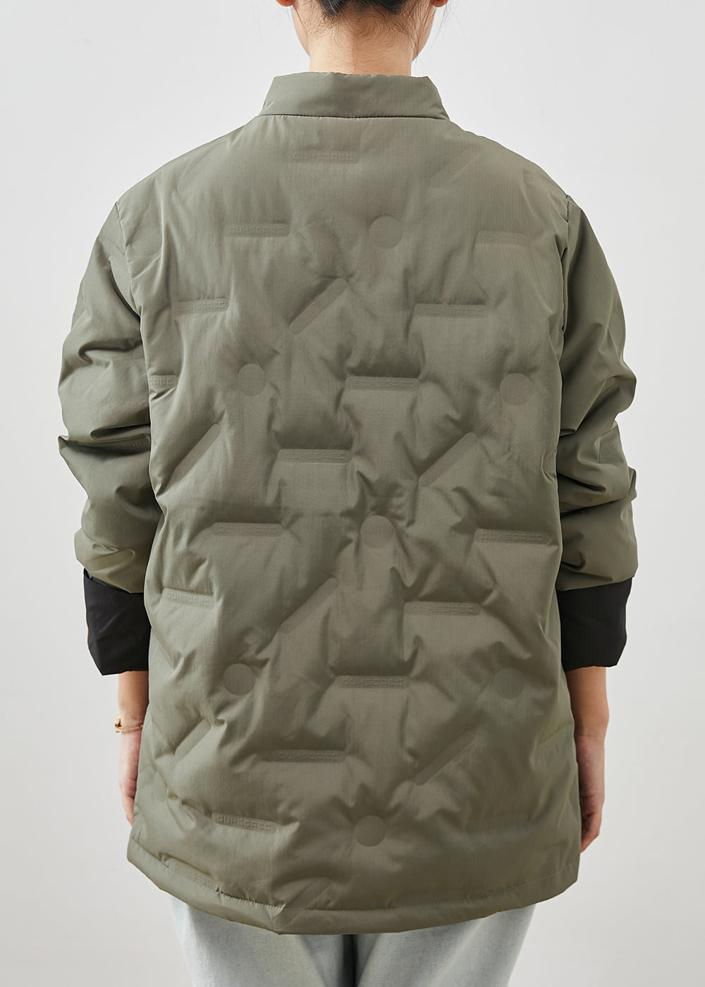 Grey Chinese Button Fine Cotton Filled Jackets Spring