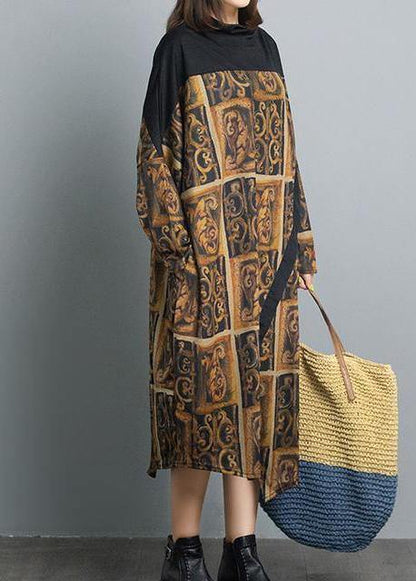 Patchwork Spring Dresses Fabrics Retro Loose Dress