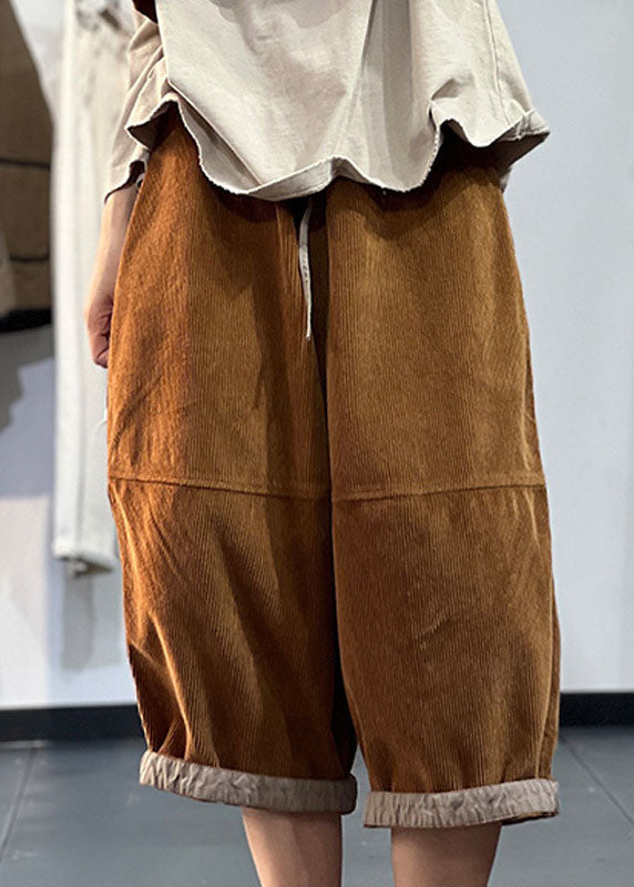 Diy Chocolate V Neck Patchwork Double Breast Corduroy Two Piece Set Outfits Fall