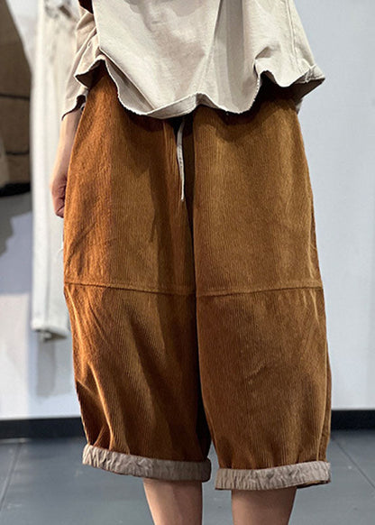 Diy Chocolate V Neck Patchwork Double Breast Corduroy Two Piece Set Outfits Fall