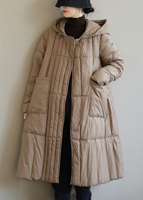 Black Loose Pockets Winter Down Coat