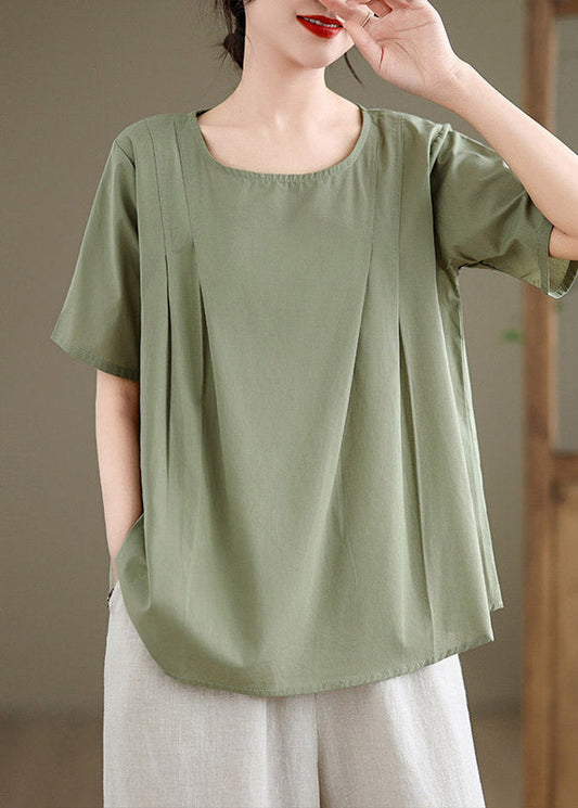 Loose Green Patchwork T Shirt Summer