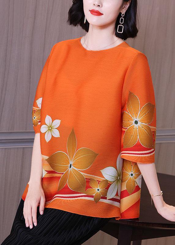 New Orange Half Sleeve Blouse