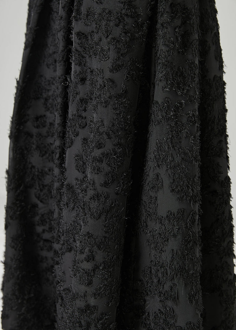 Boutique Black Tie Waist Cotton a Line Skirt Fall
