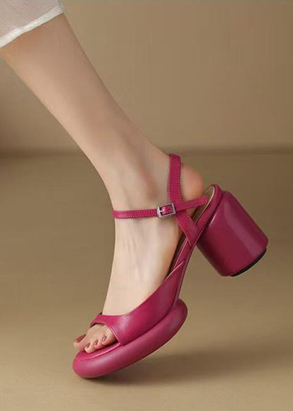 Yellow Peep Toe Splicing Chunky Slide Sandals