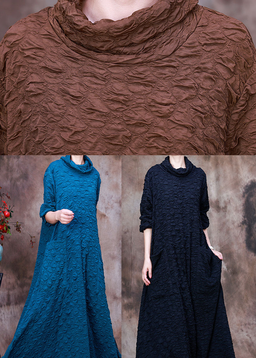 Chocolate Asymmetrical Long Dress Spring