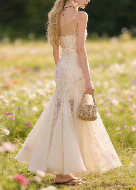 New Patchwork Tulle Spaghetti Strap Dress Summer