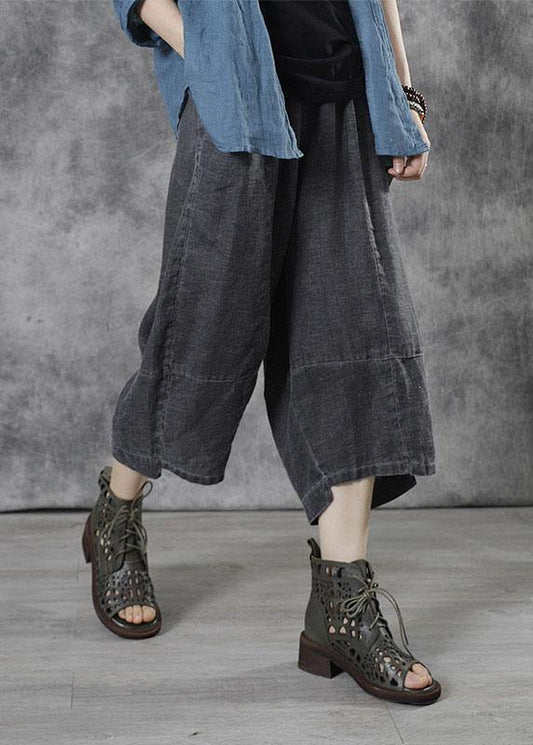 Grey Pockets Loose Fall Pants