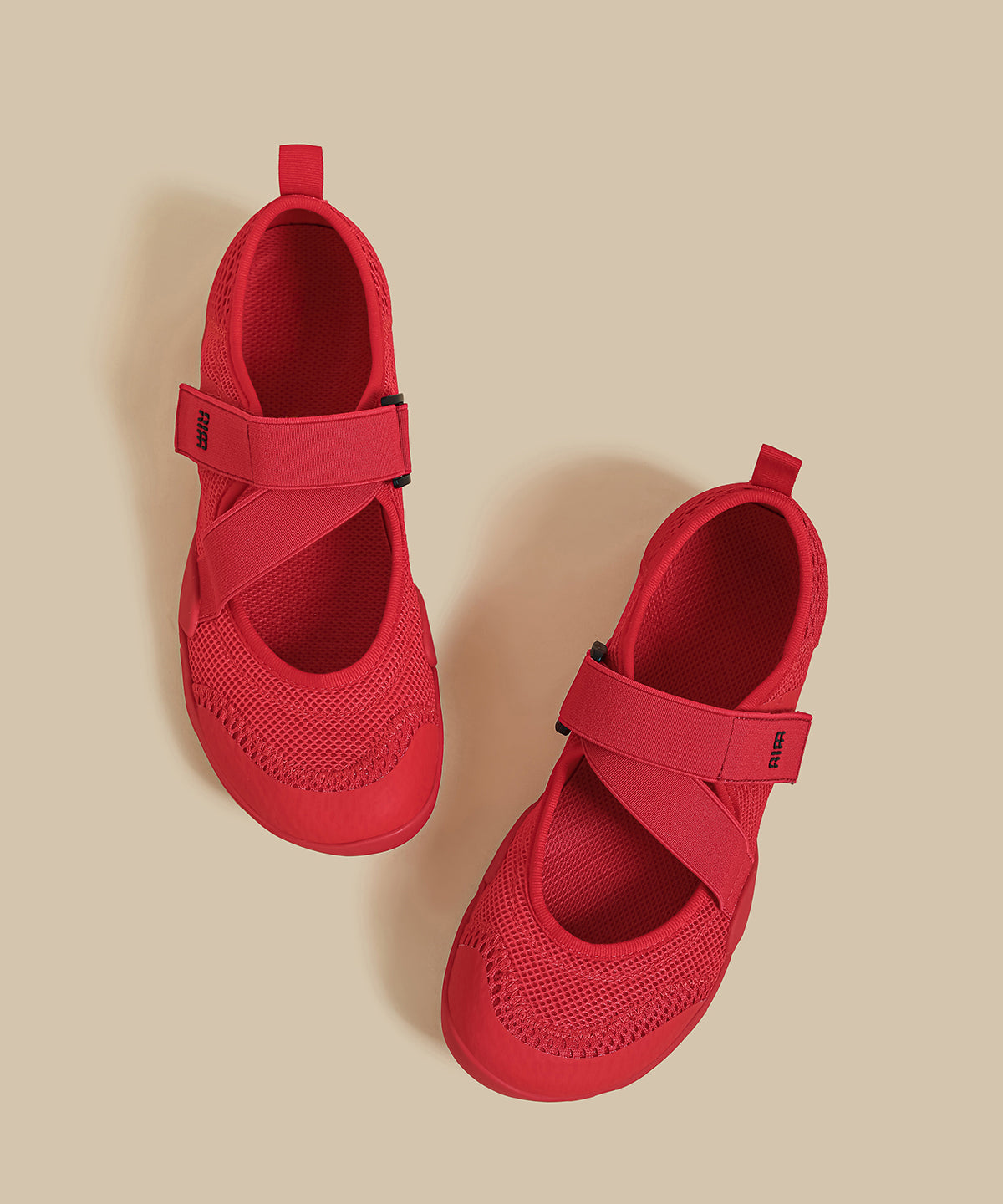 Handmade Splicing Flat Shoes for Red Breathable Mesh