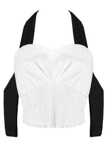 Stylish White Cinched Spaghetti Strapcotton Tank Summer