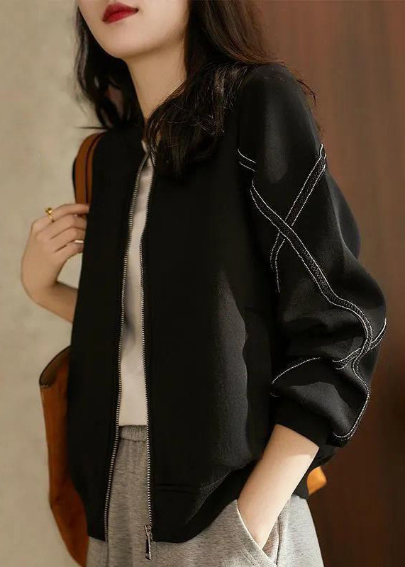 Mulberry Zip Up Patchwork Cotton Jacket Fall