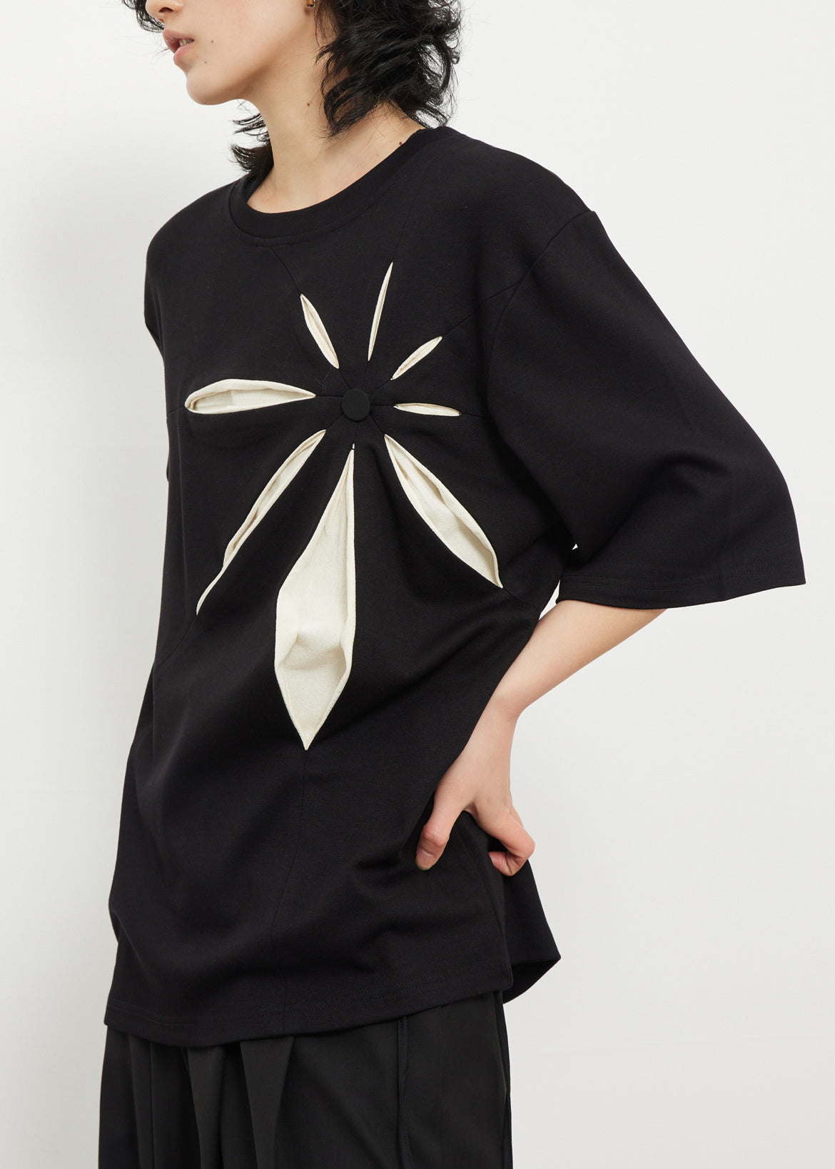 Black O-neck Print T Shirt Summer