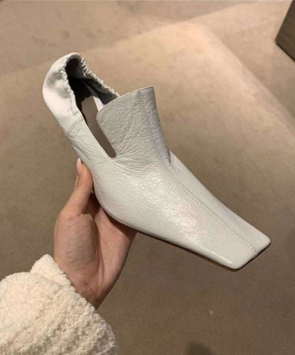 Mulberry High Heels Cowhide Leather Soft Splicing