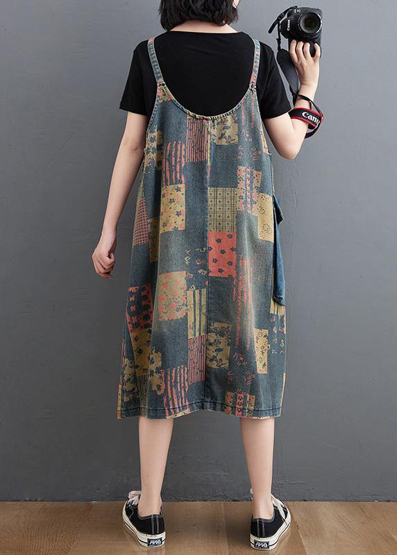 Italian Plaid Tunics Spaghetti Strap Loose Spring Dress