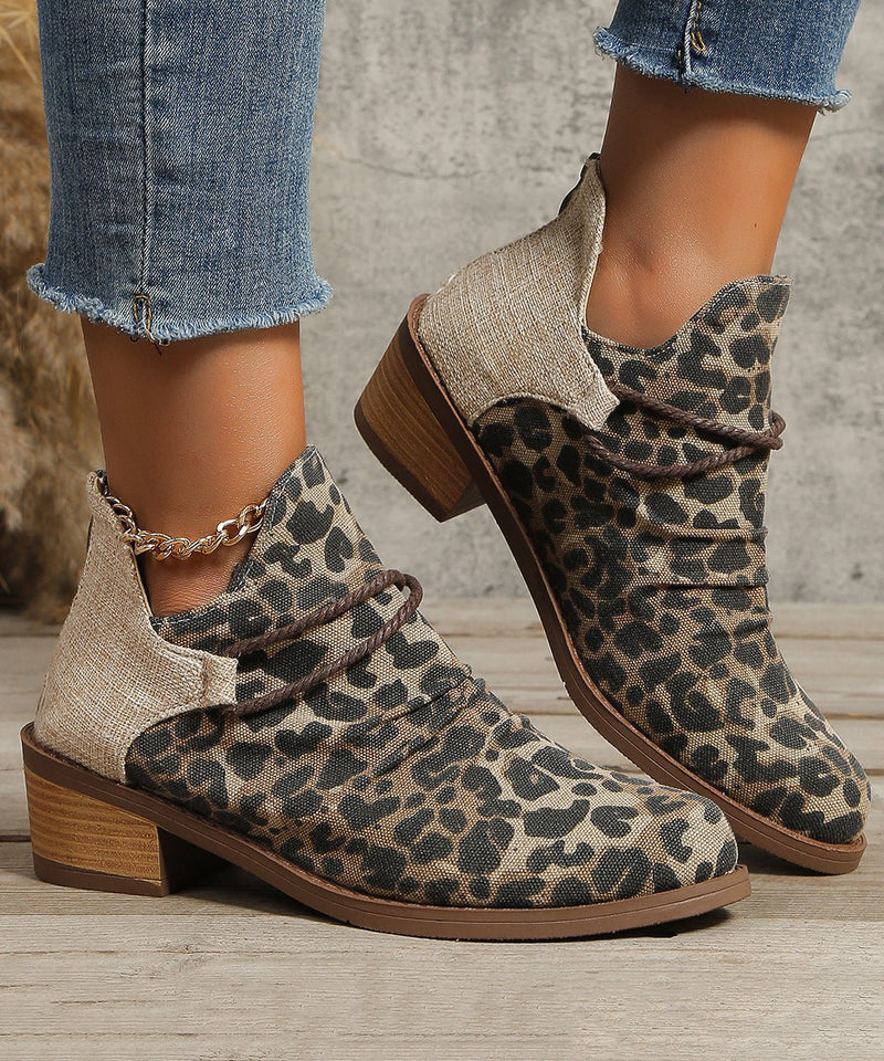 European and American Style Blue Pointed Toe Short Boots