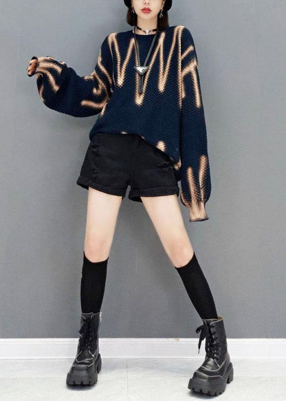 Navy My Heart Beats Long Sweater Top Knit Dress