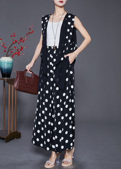 Black Asymmetrical Patchwork Cotton Two Pieces Set Fall