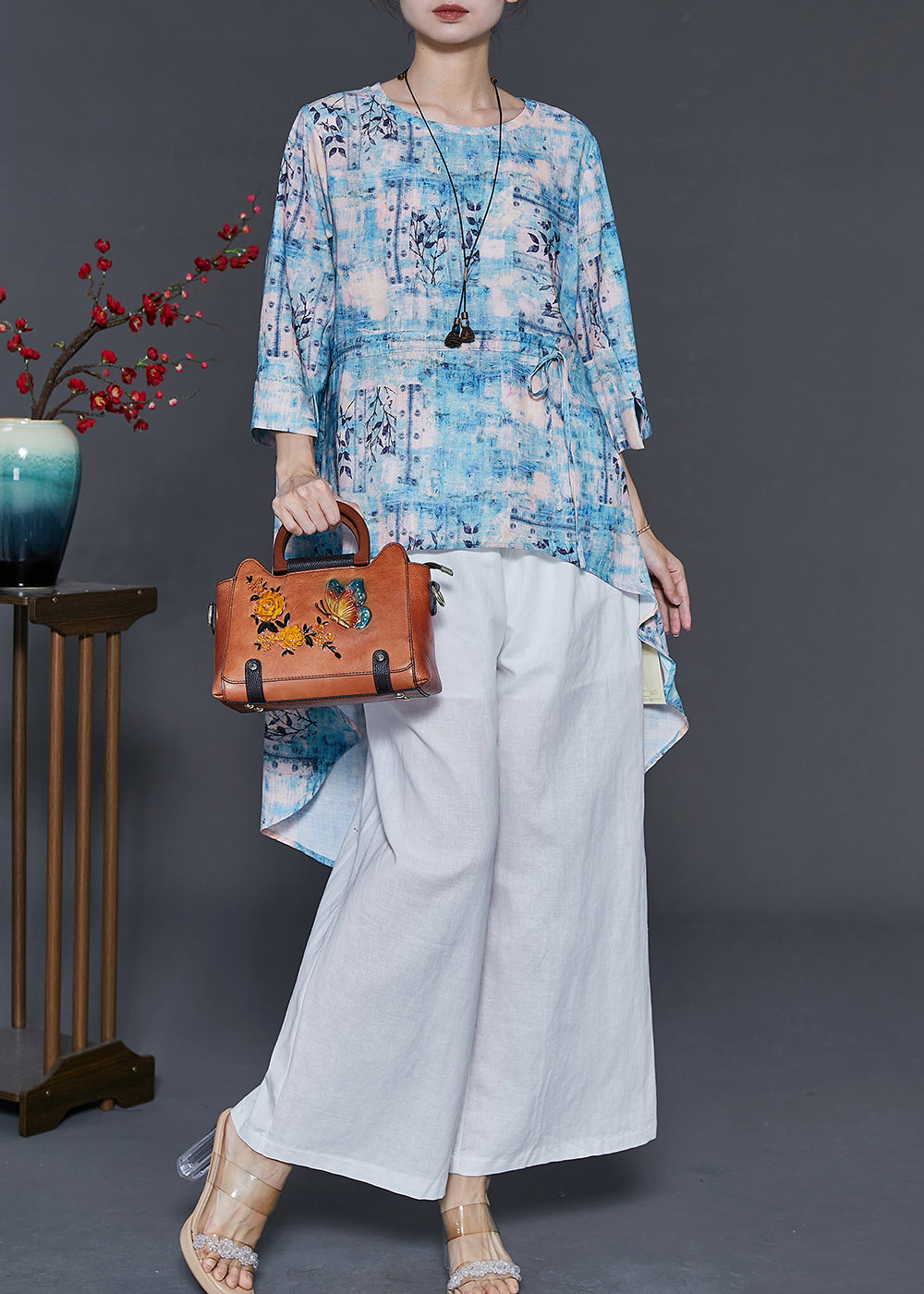 Print Low High Design Drawstring Sets 2 Pieces Summer