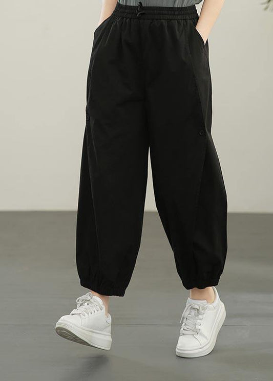 Diy Black ,pockets Cargo Summer Cotton Pants