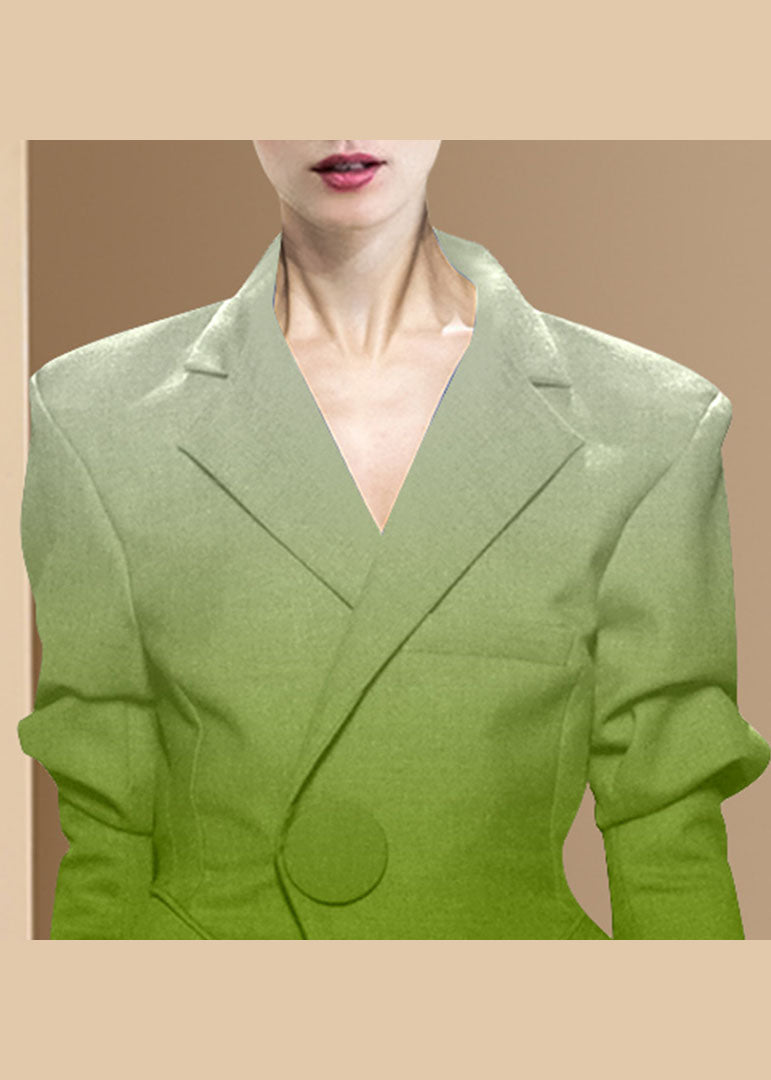 Organic Green Button Peter Pan Collar Western-style Clothes Coat Long Sleeve