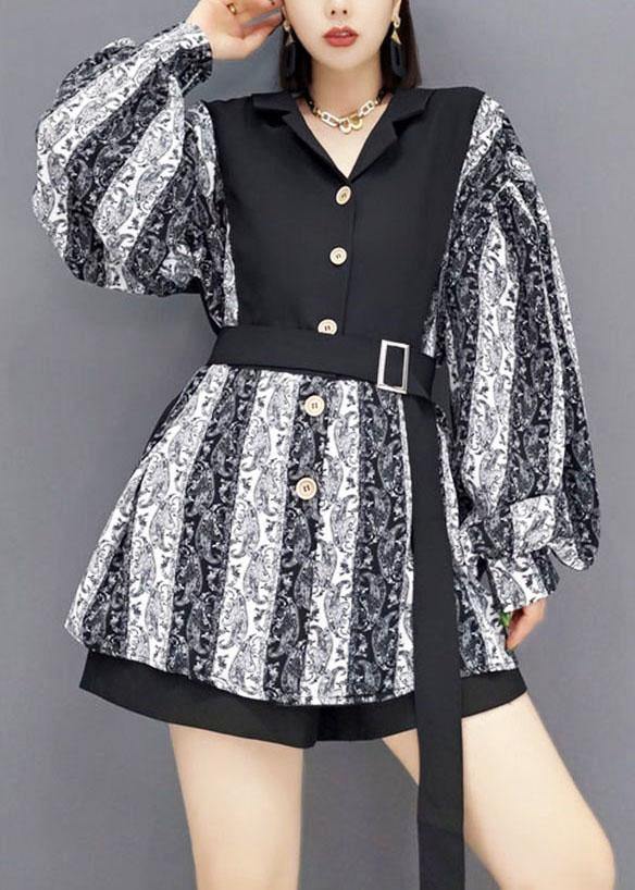 Fitted Grey Peterpan Collar Button Fall Shirt Top Long Sleeve