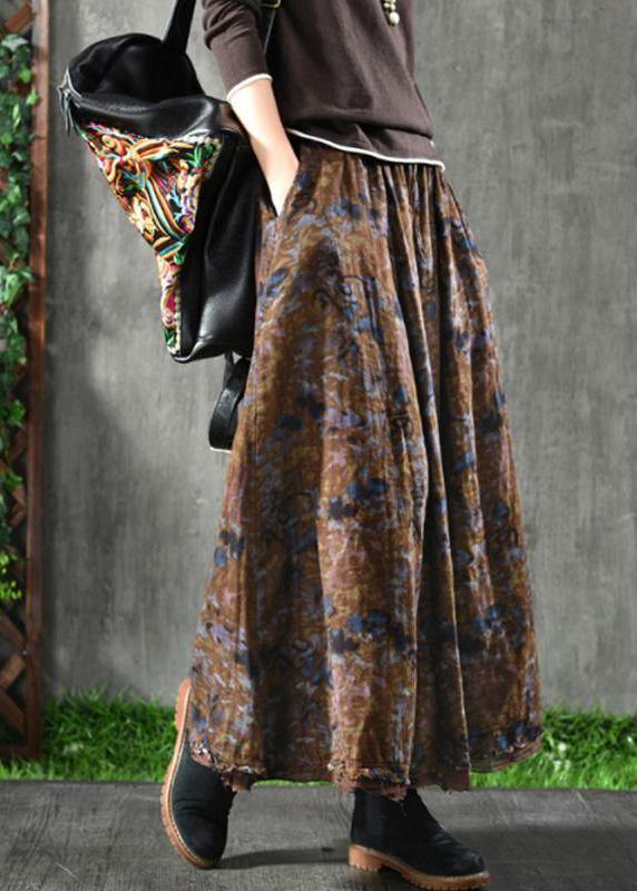 Velour Black Texture Skirt Maxi Length