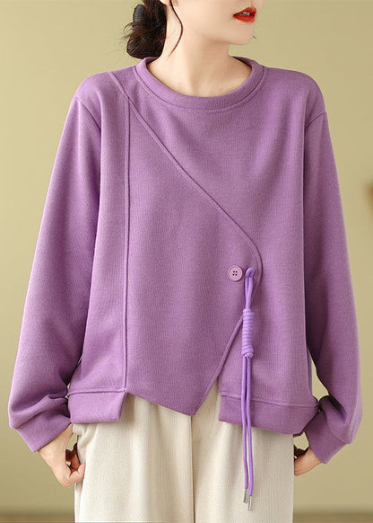 Orange Tasseled Cotton Pullover Top Fall