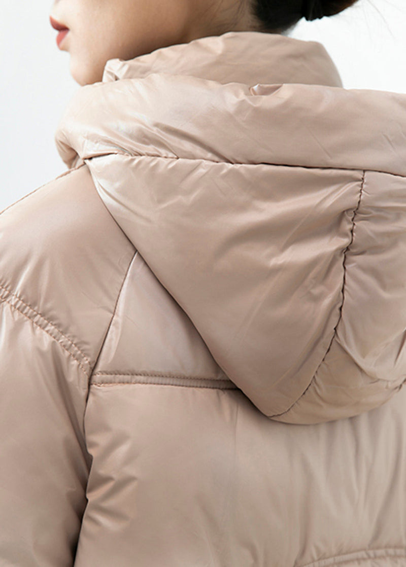 Khaki Hooded Oversized Duck Down Puffer Jacket Winter
