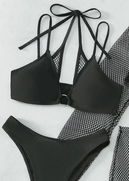 Swimsuit Set Four Piece Set Tulle Lingerie Set